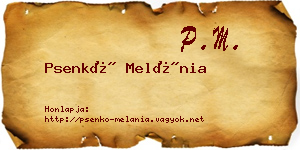 Psenkó Melánia névjegykártya