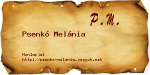 Psenkó Melánia névjegykártya