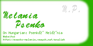 melania psenko business card